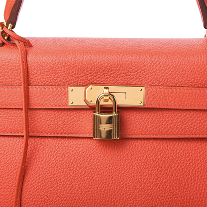 Hermes Togo Kelly Retourne 32 Capucine 9 of 10