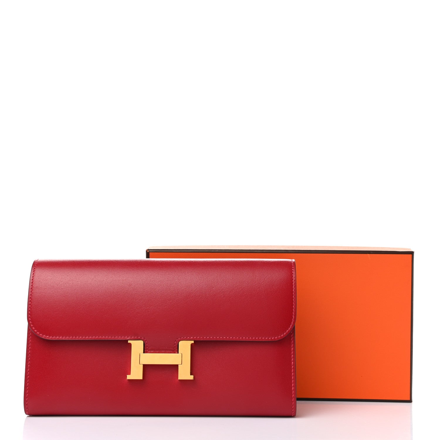 Hermes Tadelakt Constance Long Wallet Rouge Vif 8 of 8