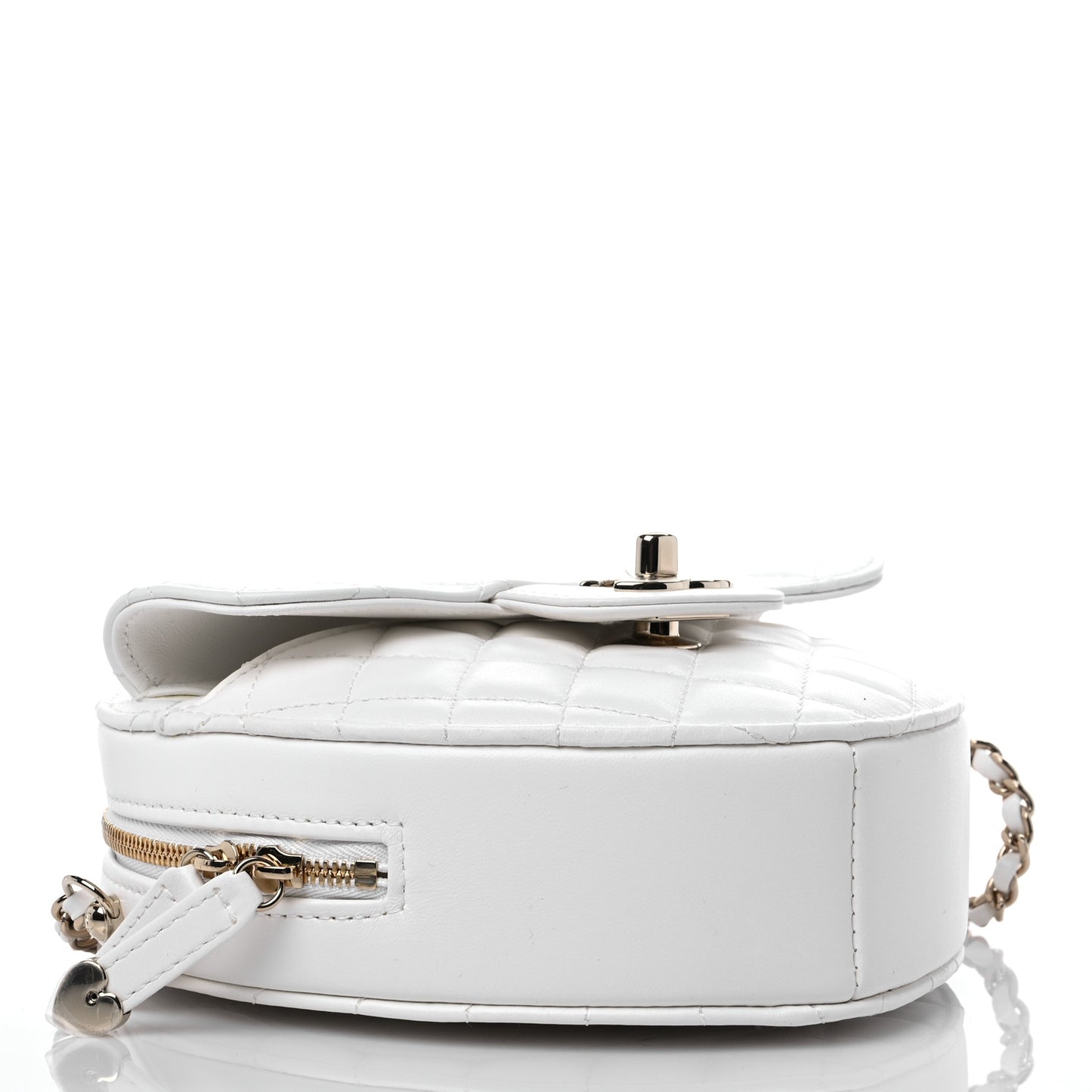 Lambskin Quilted CC In Love Heart Bag White