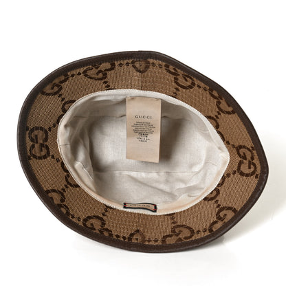 Gucci Monogram Jumbo GG Bucket Hat L Camel Ebony New Acero 7 of 11