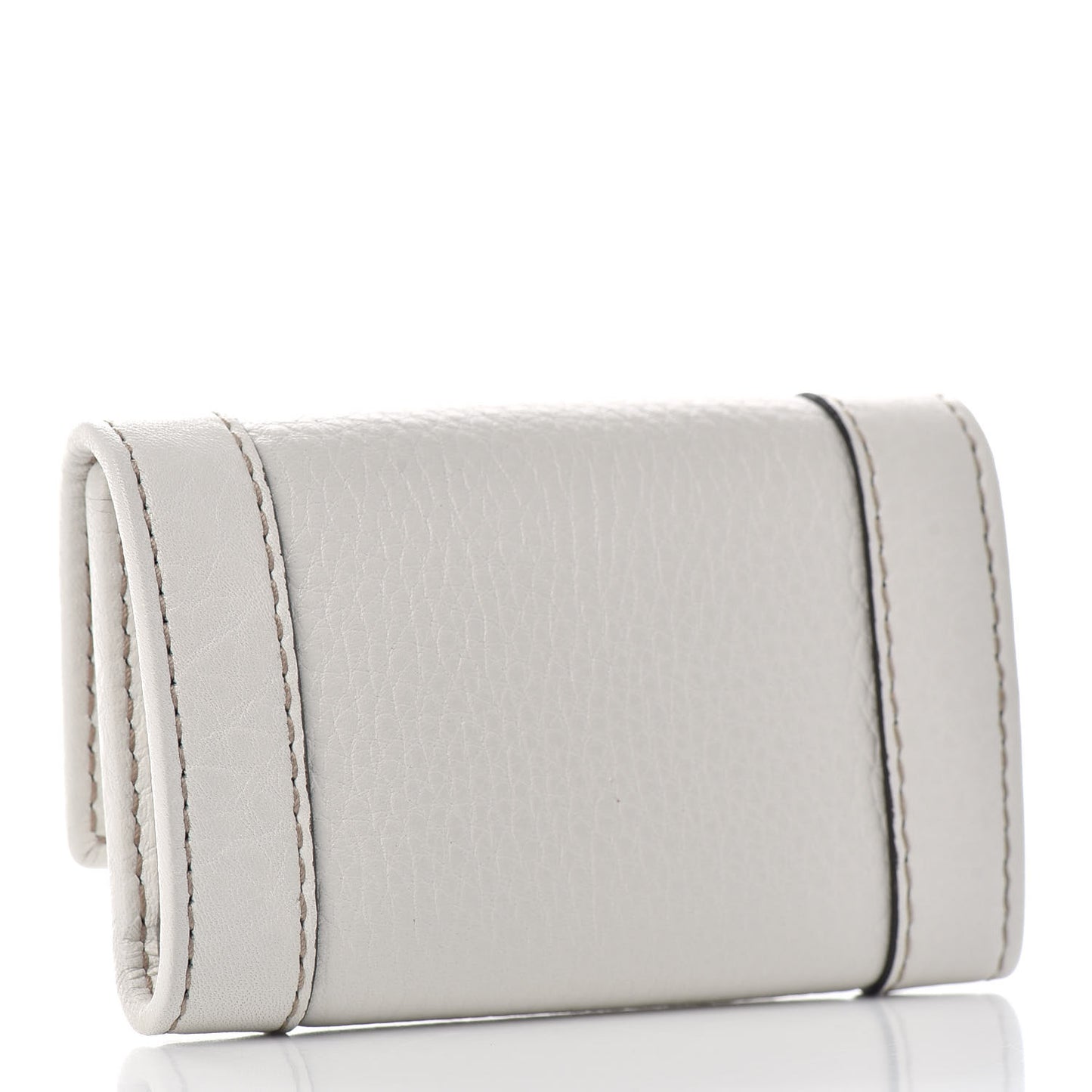 Calfskin Charmy 6 Key Holder Case White