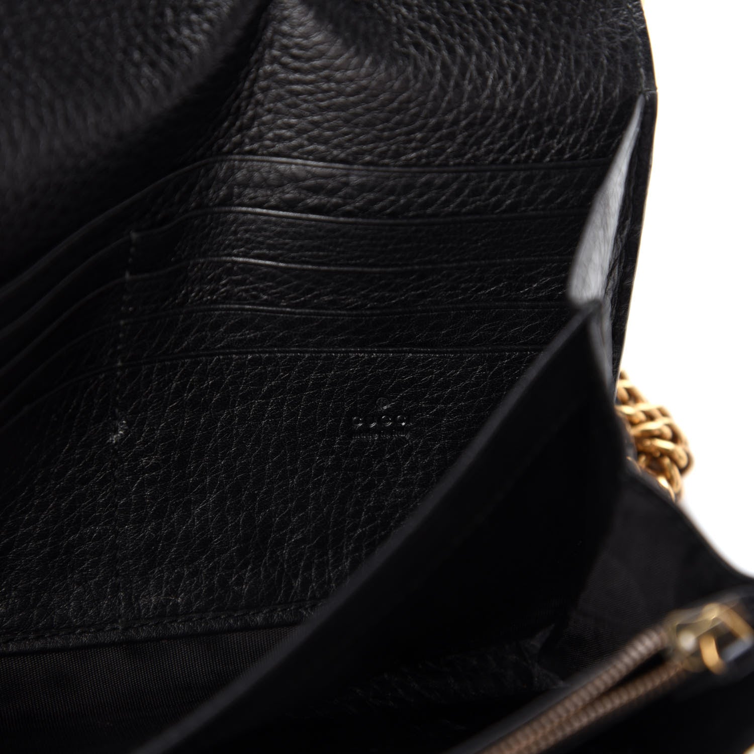 Gucci Calfskin GG Marmont Chain Wallet Black 6 of 10