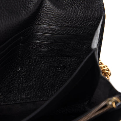 Gucci Calfskin GG Marmont Chain Wallet Black 6 of 10