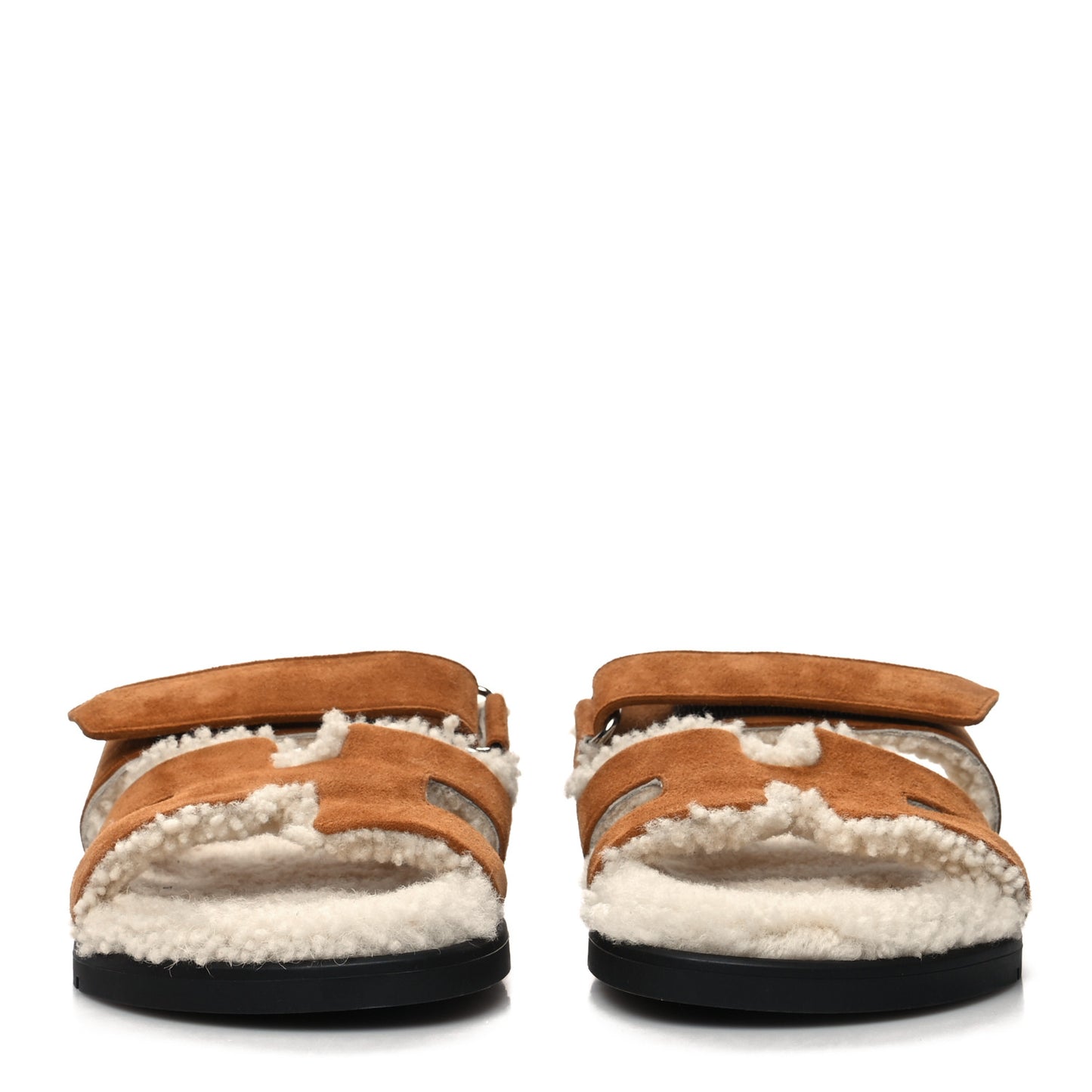 Suede Goatskin Woolskin Womens Chypre Sandals 36 Naturel Ecru