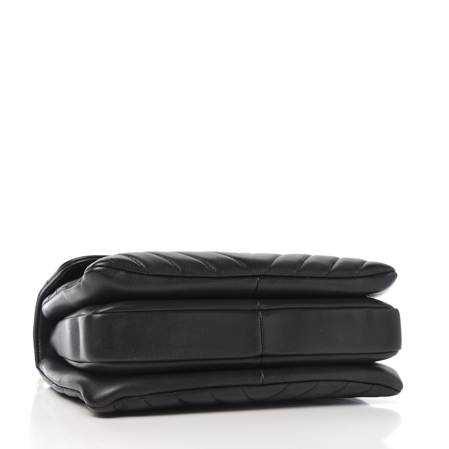 Lambskin Chevron Quilted Small Trendy CC Dual Handle Flap Bag Black