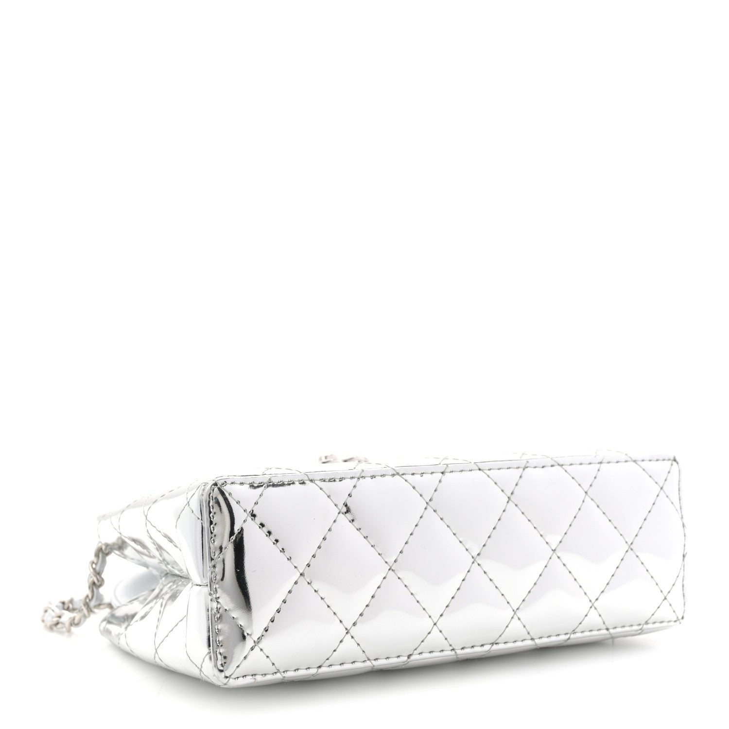 Chanel Mirror Calfskin Metallic Calfskin Quilted Nano Kelly Shopper Silvery 4 of 11