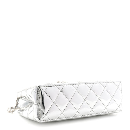 Chanel Mirror Calfskin Metallic Calfskin Quilted Nano Kelly Shopper Silvery 4 of 11