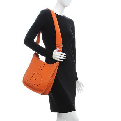 Hermes Taurillon Clemence Evelyne III PM Orange 2 of 9