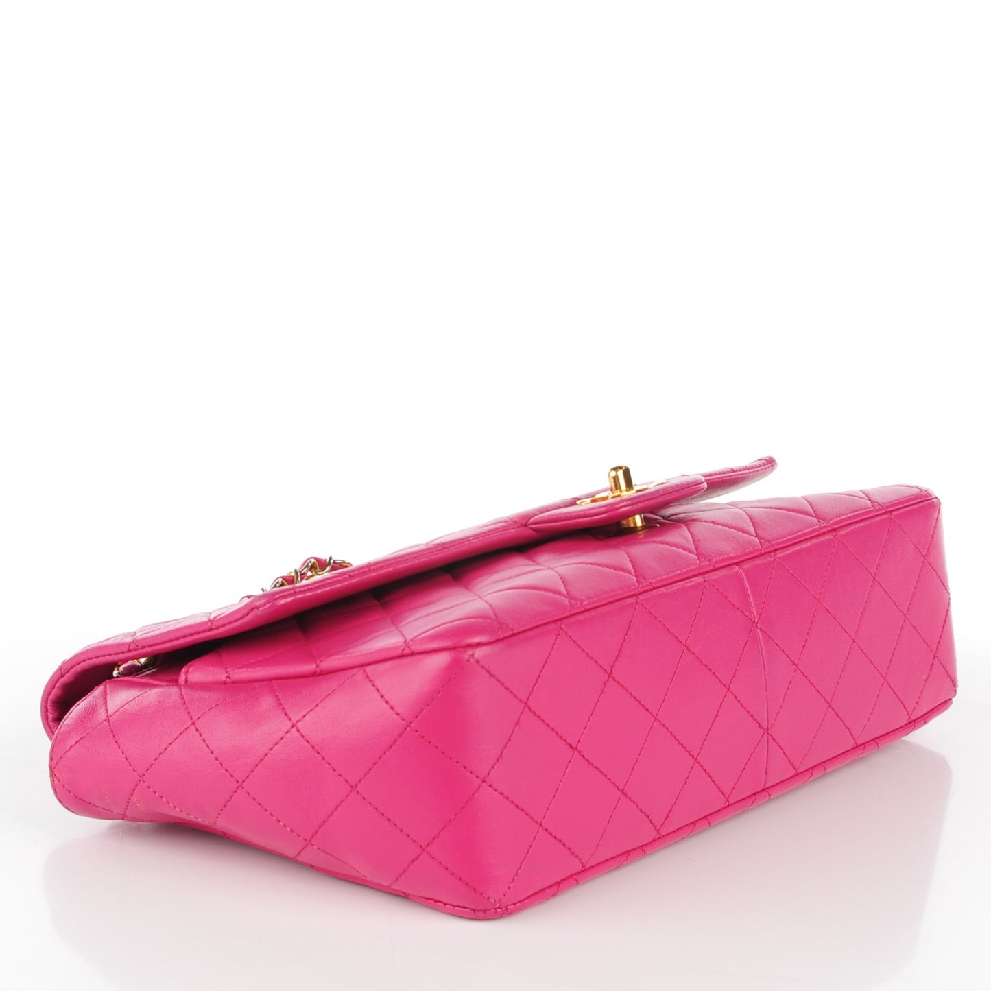 Lambskin Quilted Medium Single Flap Bag Pink