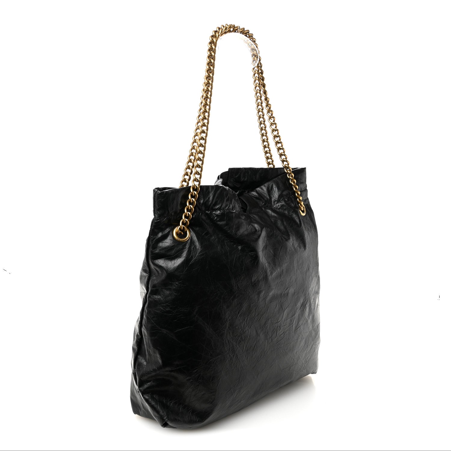 Balenciaga Crushed Calfskin Crush Medium Chain Tote Black 3 of 9