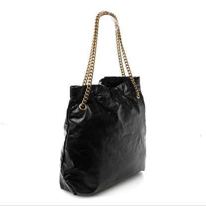 Balenciaga Crushed Calfskin Crush Medium Chain Tote Black 3 of 9