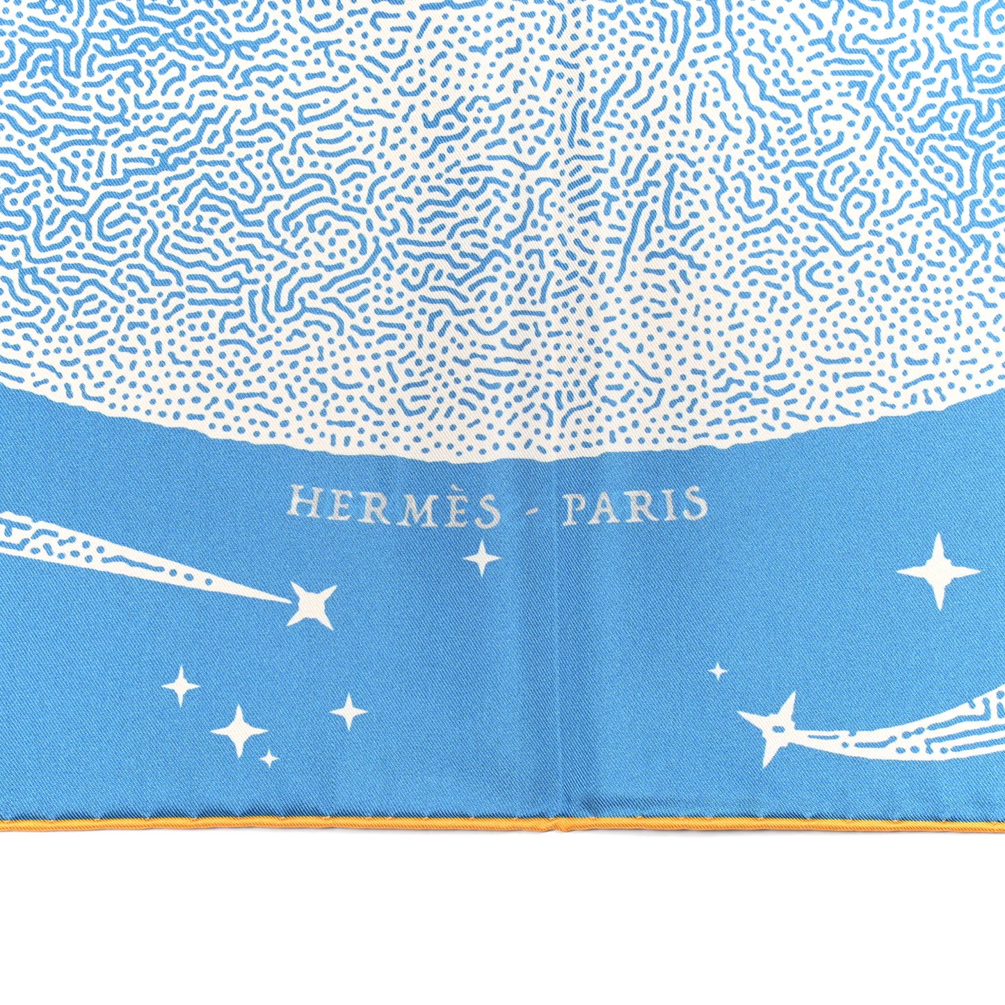 Silk Clair De Lune Double Face Scarf 90 Black Jaune D'Or Bleu