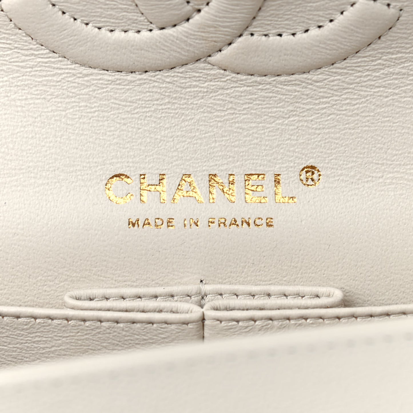 Caviar Quilted Medium Double Flap White