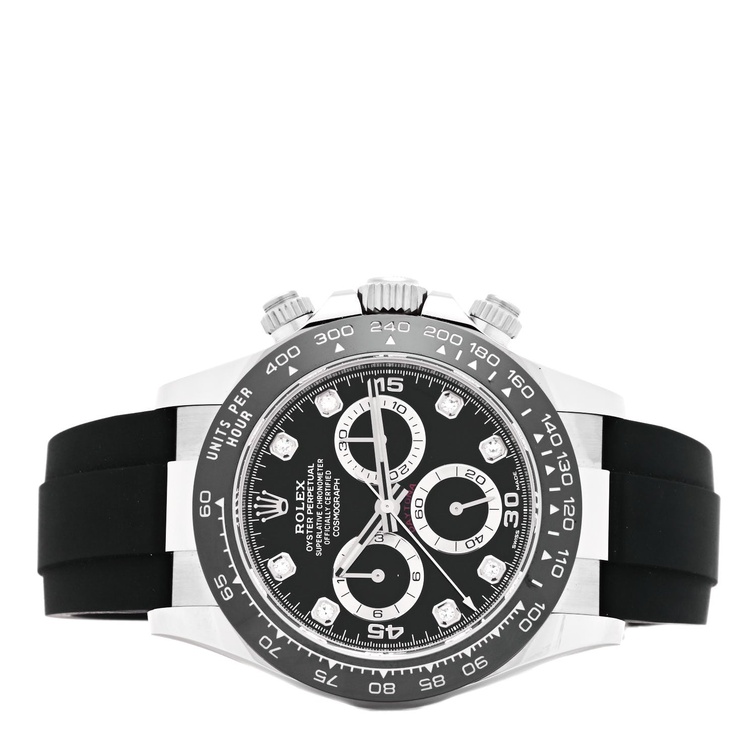 Rolex 18K White Gold Oysterflex Diamond 40mm Oyster Perpetual Cosmograph Daytona Watch Black 116519LN 2 of 5