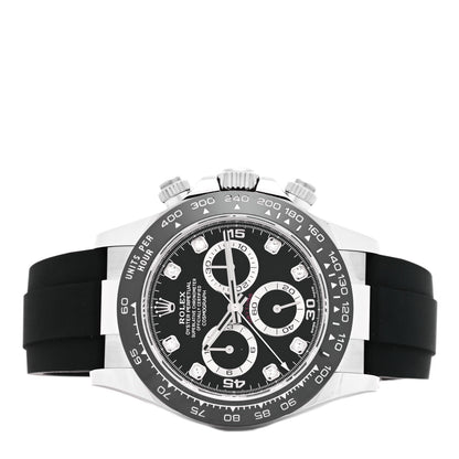 Rolex 18K White Gold Oysterflex Diamond 40mm Oyster Perpetual Cosmograph Daytona Watch Black 116519LN 2 of 5