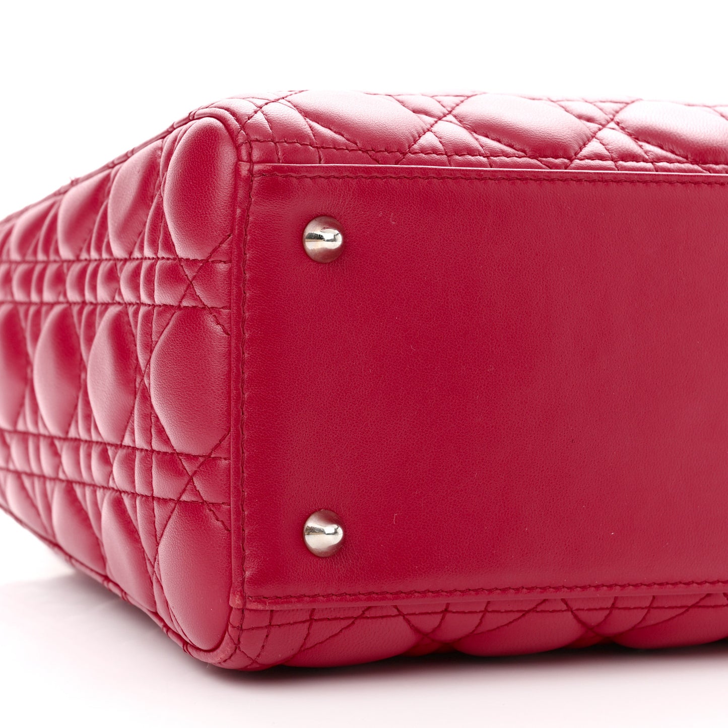 Lambskin Cannage Medium Lady Dior Fuchsia