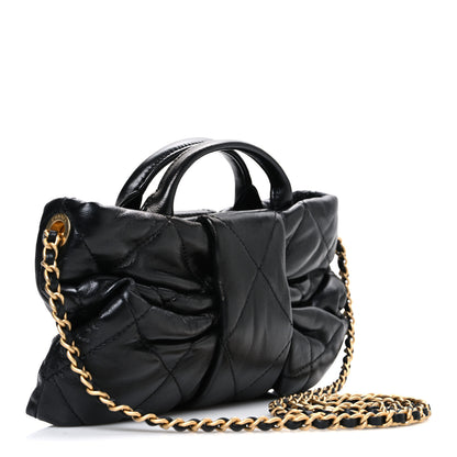 Chanel Lambskin Quilted Mini Bow Bag Black 3 of 10