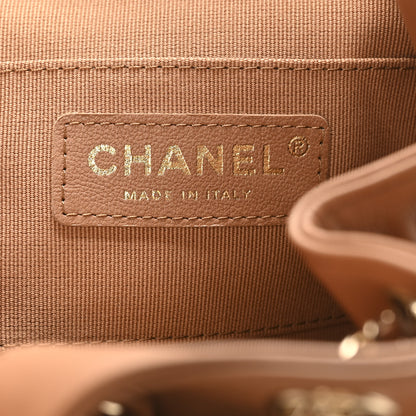 Chanel Quilted Small Duma Pockets Drawstring Backpack Light Brown 6 of 10
