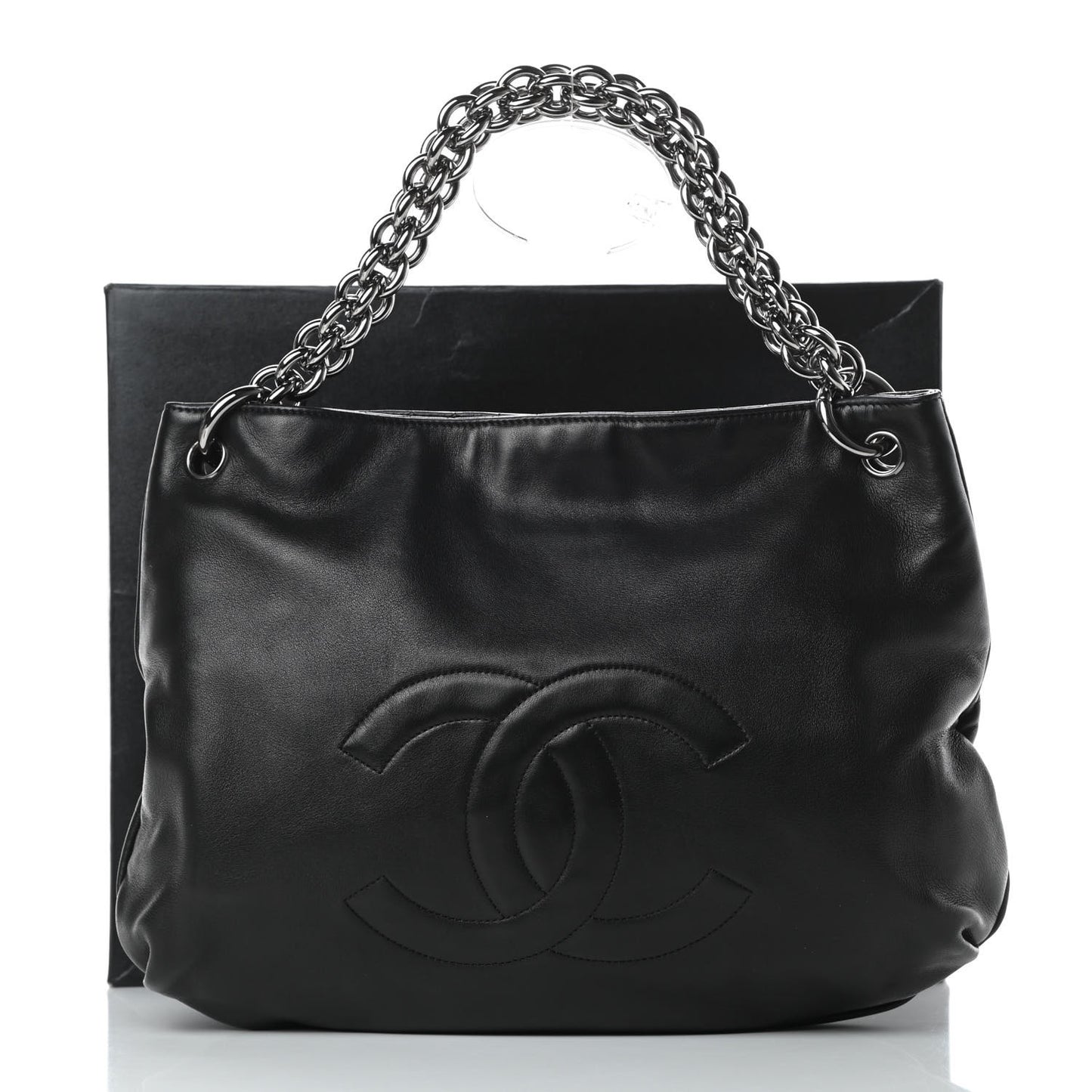 Lambskin Soft and Chain Small Hobo Black