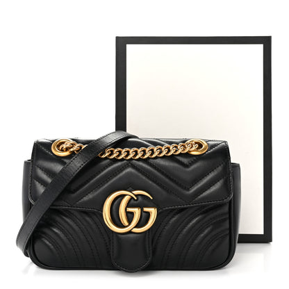 Gucci Calfskin Matelasse Mini GG Marmont Shoulder Bag Black 15 of 15