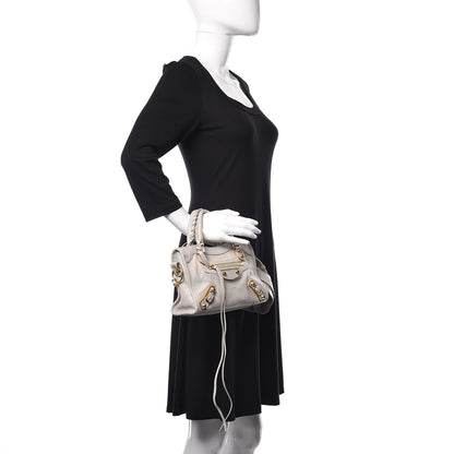 Balenciaga Chevre Gold Metallic Edge Hardware Mini City Gris Clair Gris Perle 2 of 10