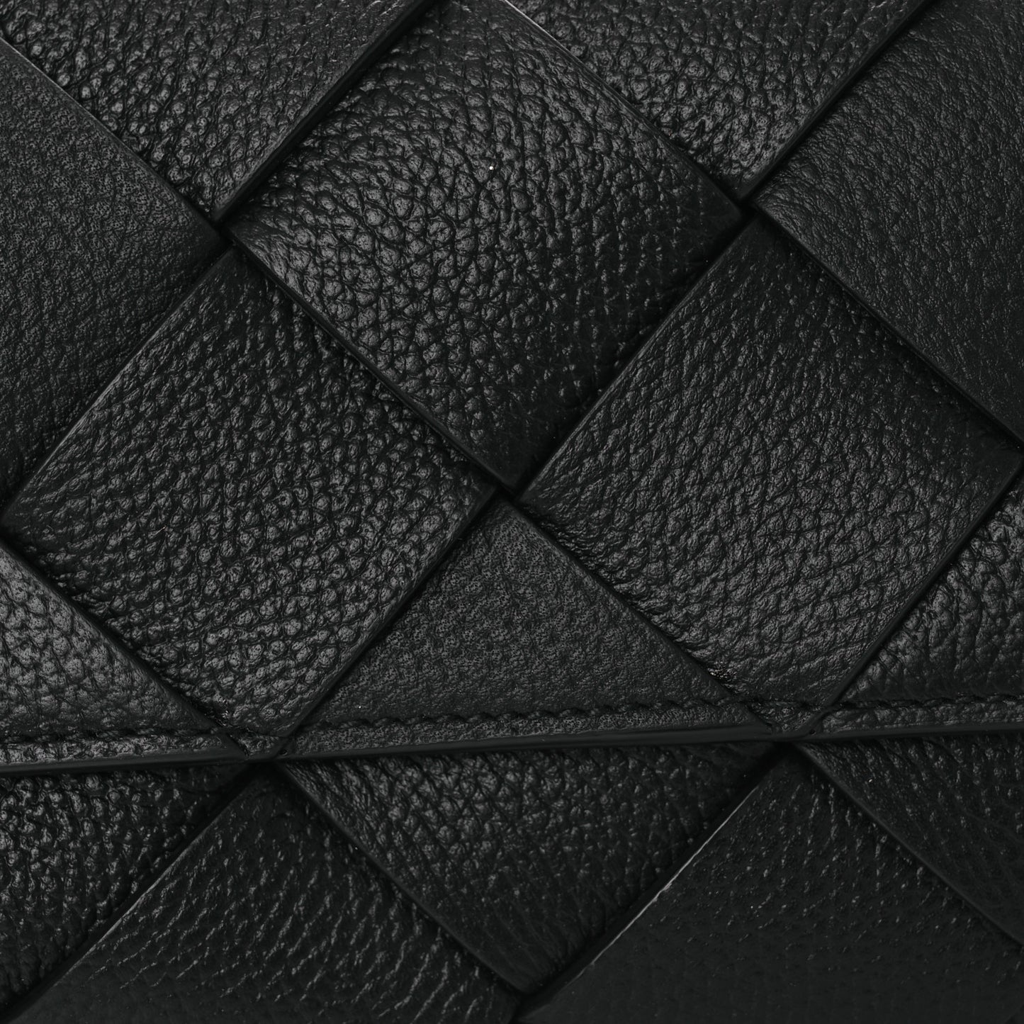 Calfskin Intreccio Diago Belt Bag Black