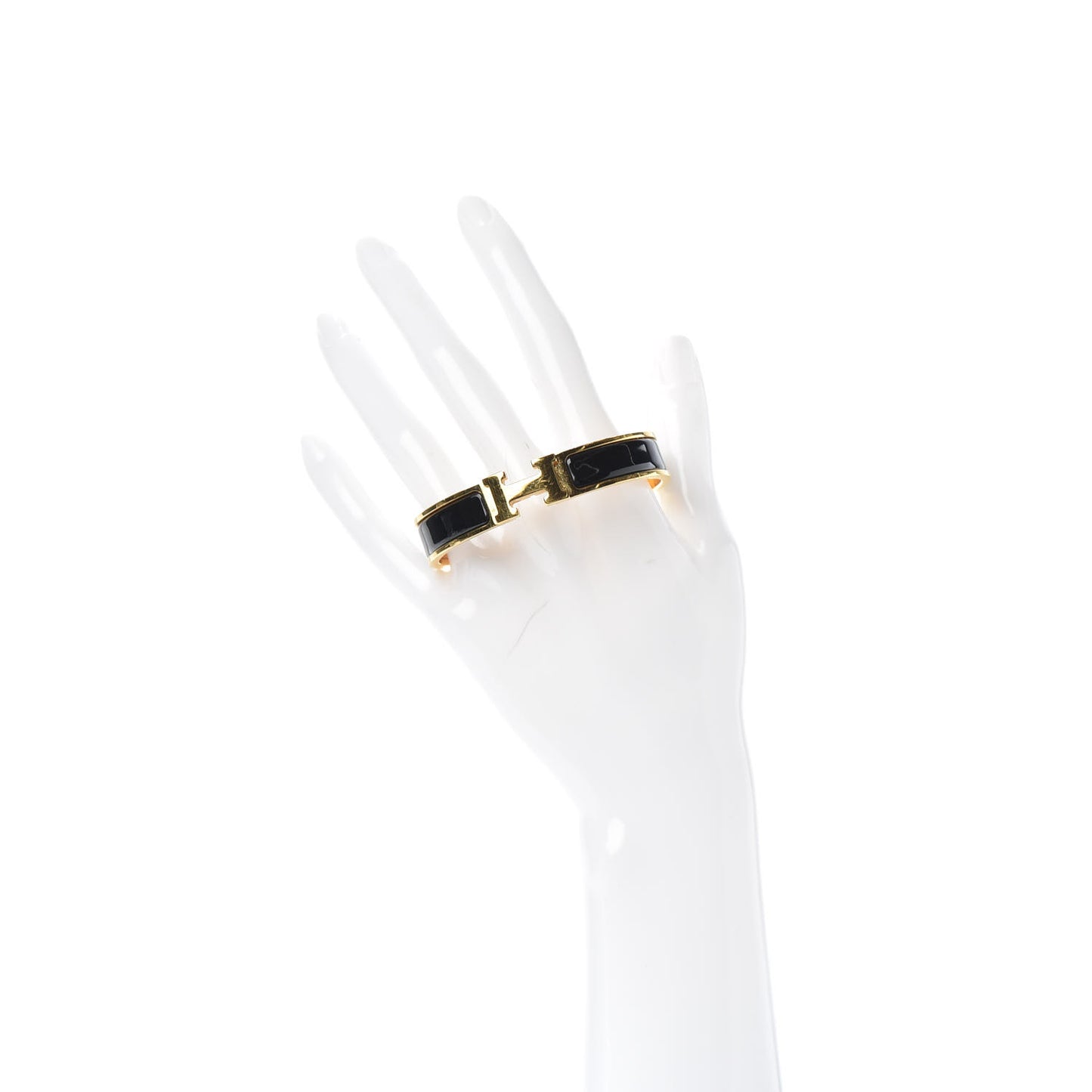 Enamel Narrow Clic Clac H Bracelet GM Black