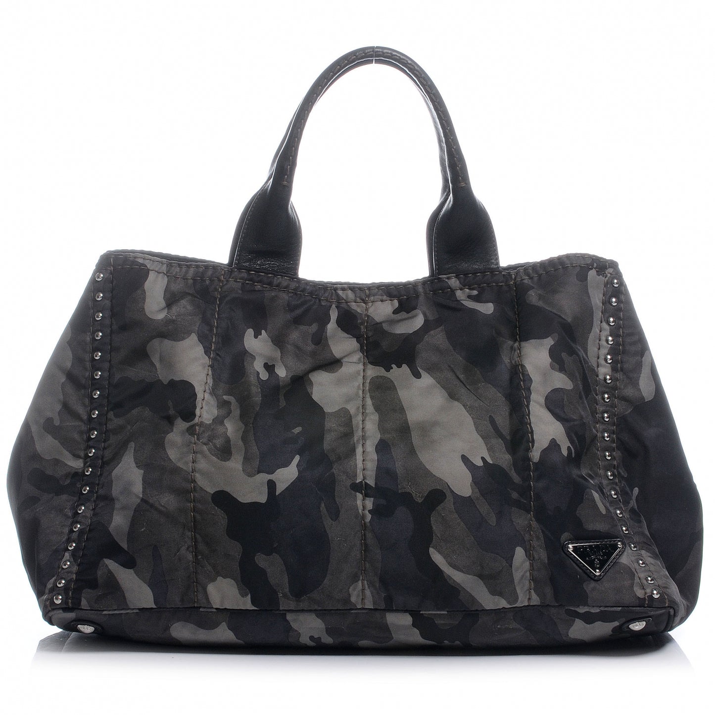 Tessuto Nylon Camouflage Tote Fumo