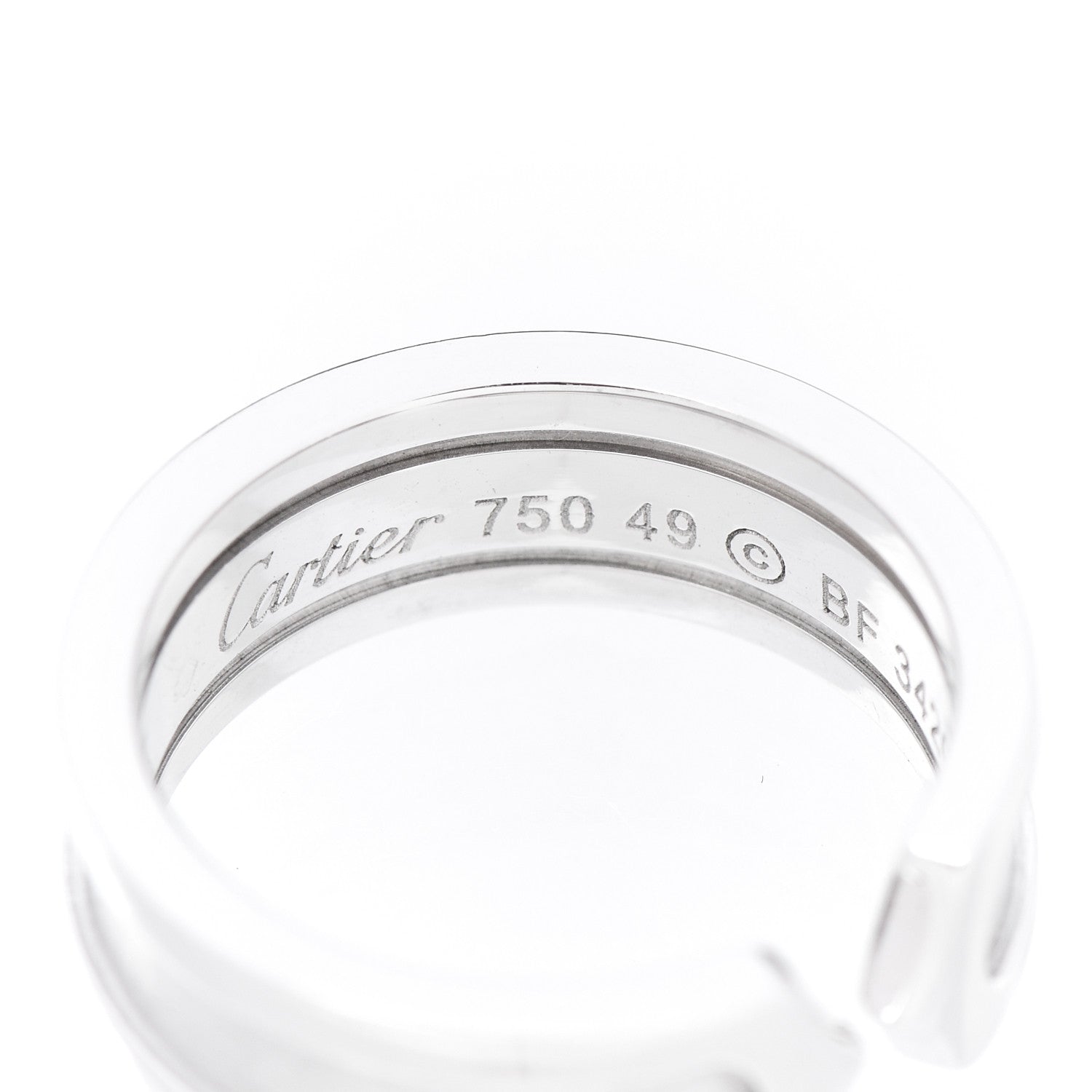 Cartier 18K White Gold 6.5mm C De Cartier Ring 49 4.75 4 of 5