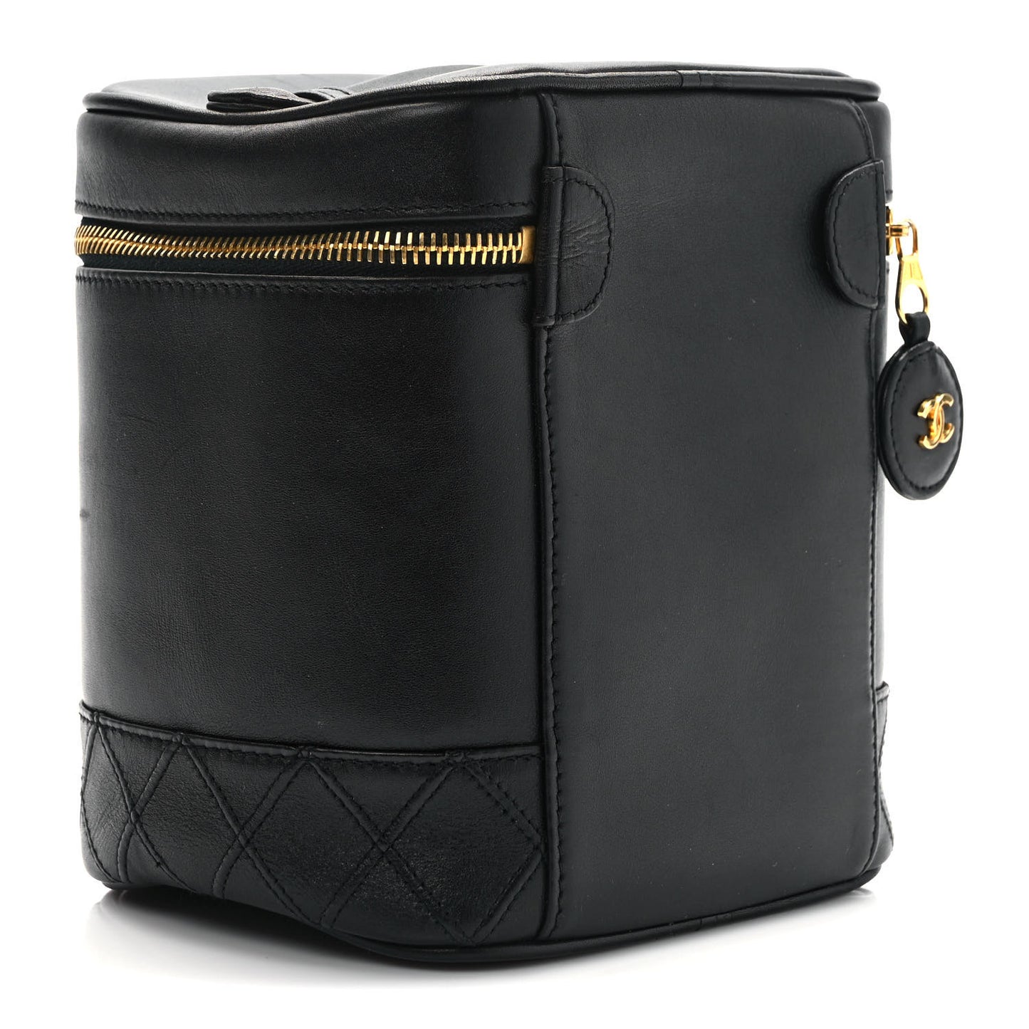 Lambskin Vanity Cosmetic Case Black