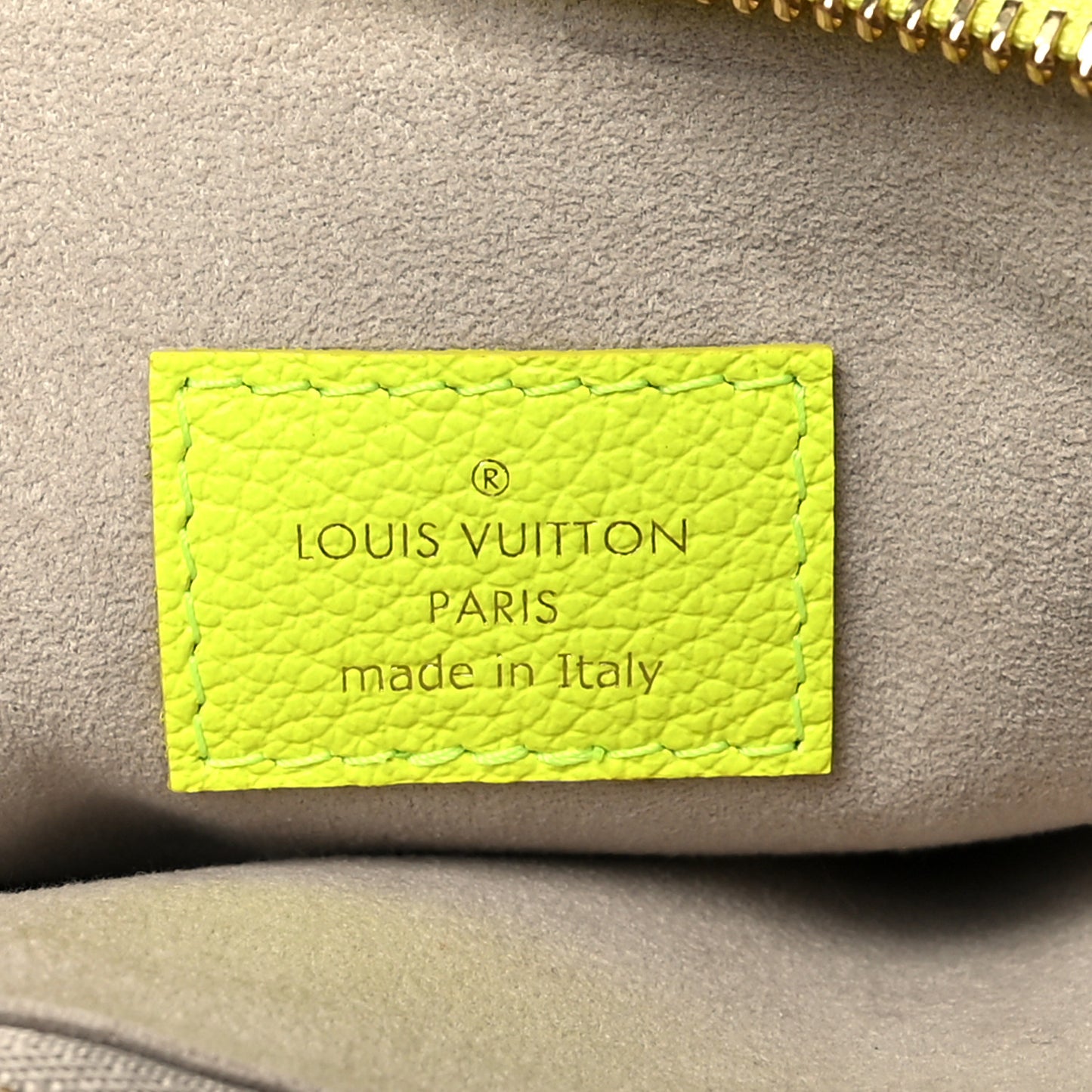 Calfskin Embossed Monogram LV Match Coussin PM Fluorescent Yellow