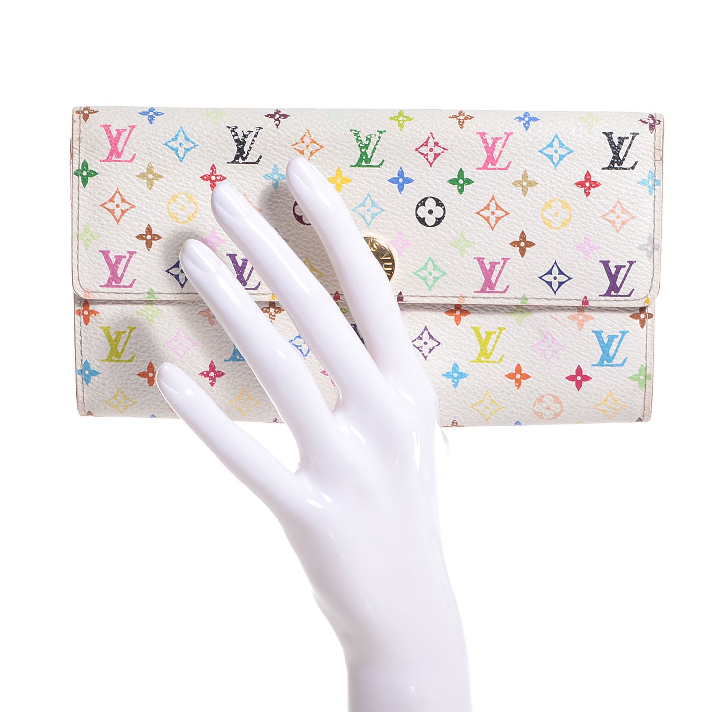 Monogram Multicolor Sarah Wallet White