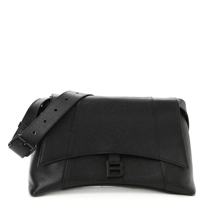 Balenciaga Grained Calfskin Monochrome M Downtown Shoulder Bag Black 1 of 11