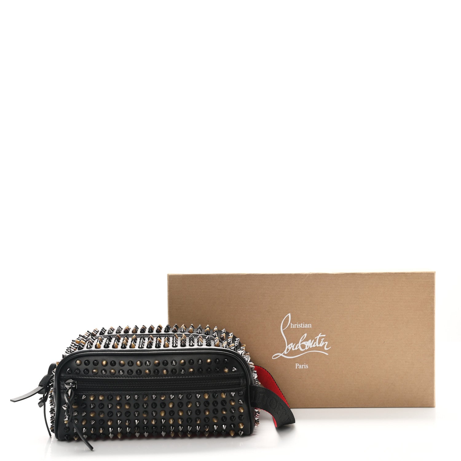 Christian Louboutin Calfskin Spikes Mens Blaster Toiletry Bag