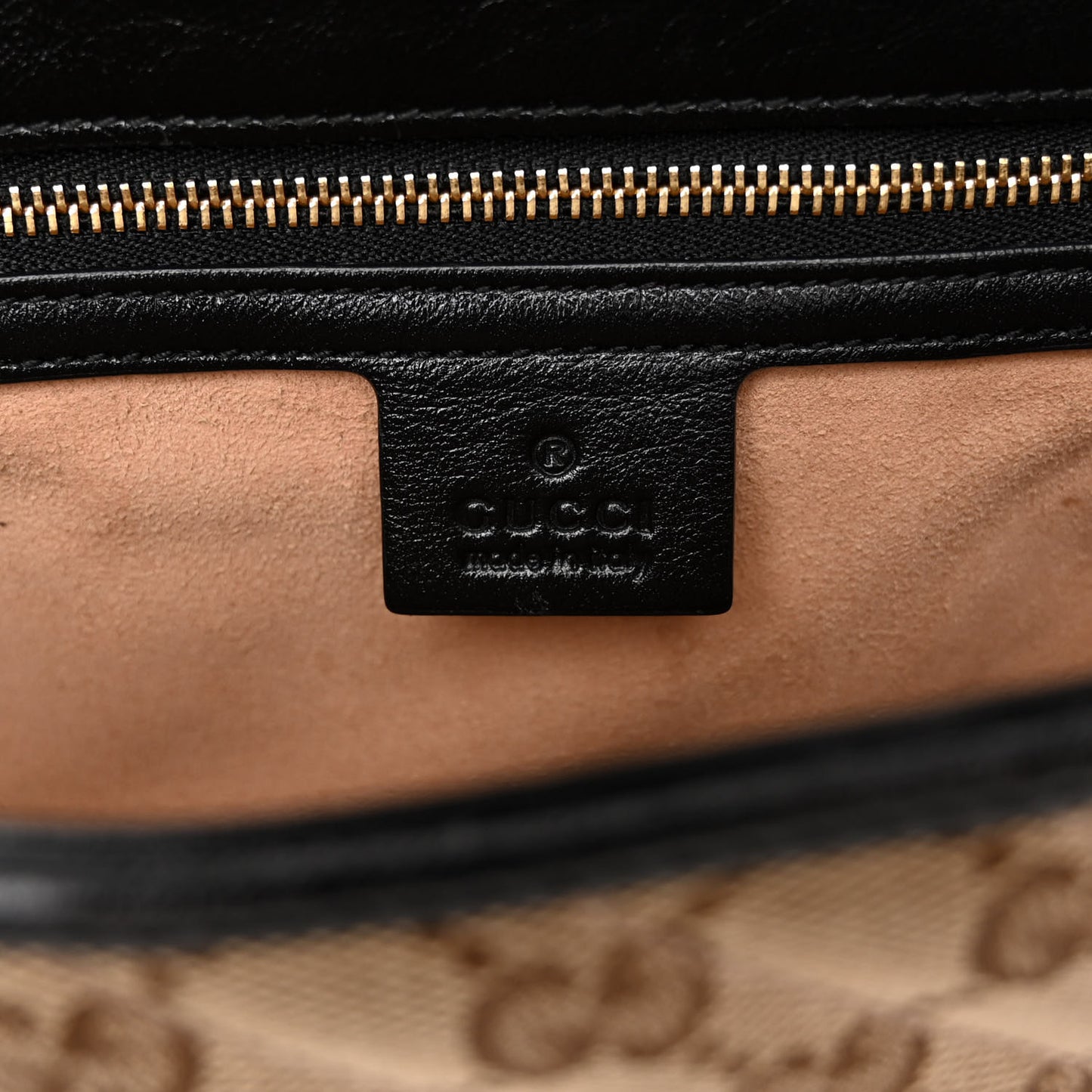 Monogram Matelasse Diagonal Small GG Marmont Shoulder Bag Beige Black
