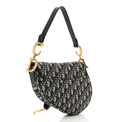Christian Dior Oblique Saddle Bag Blue 3 of 10