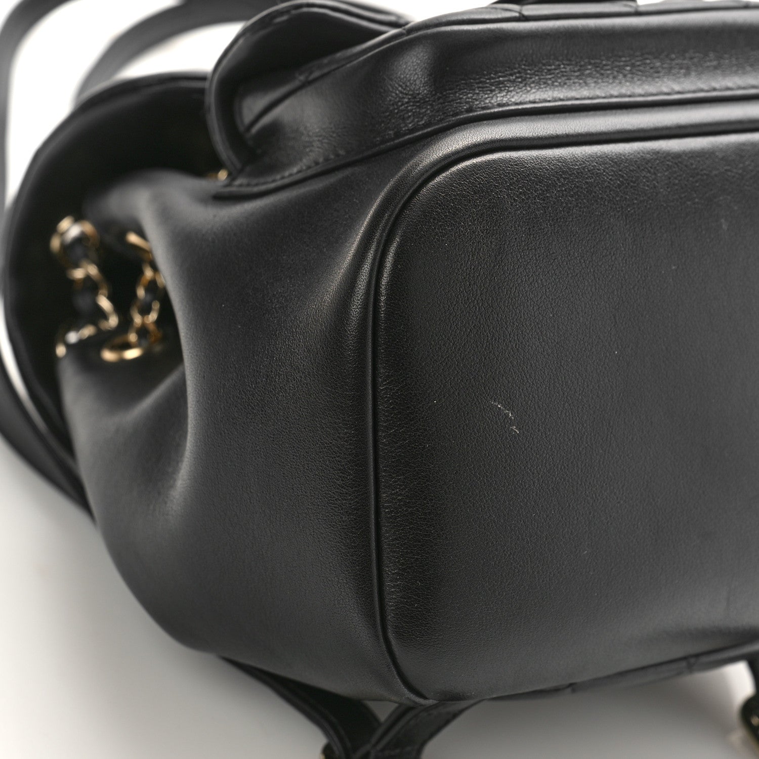Chanel Lambskin Quilted Small Duma Drawstring Backpack Black 8 of 9