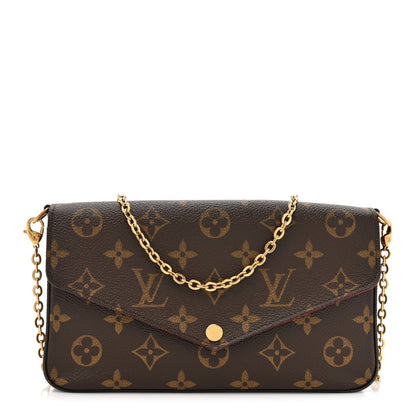 Louis Vuitton Monogram Pochette Felicie Chain Wallet Fuchsia 1 of 14