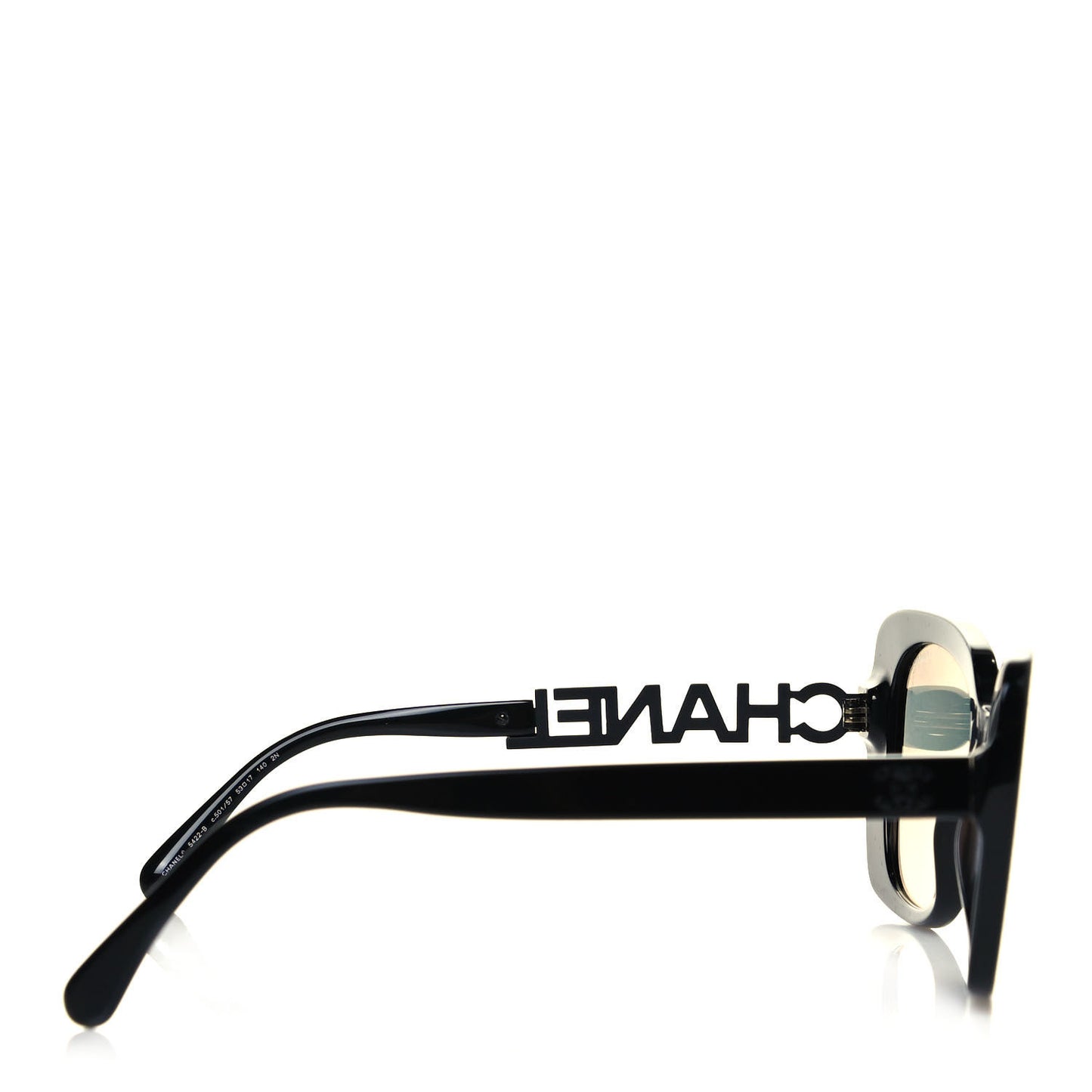 Acetate Strass Square Sunglasses 5422-B Black