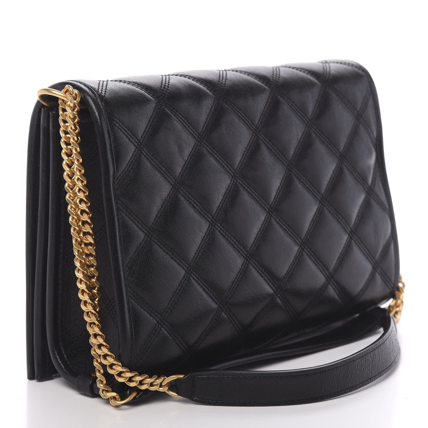 Saint Laurent Lambskin Quilted Mini Becky Chain Bag Black 3 of 9