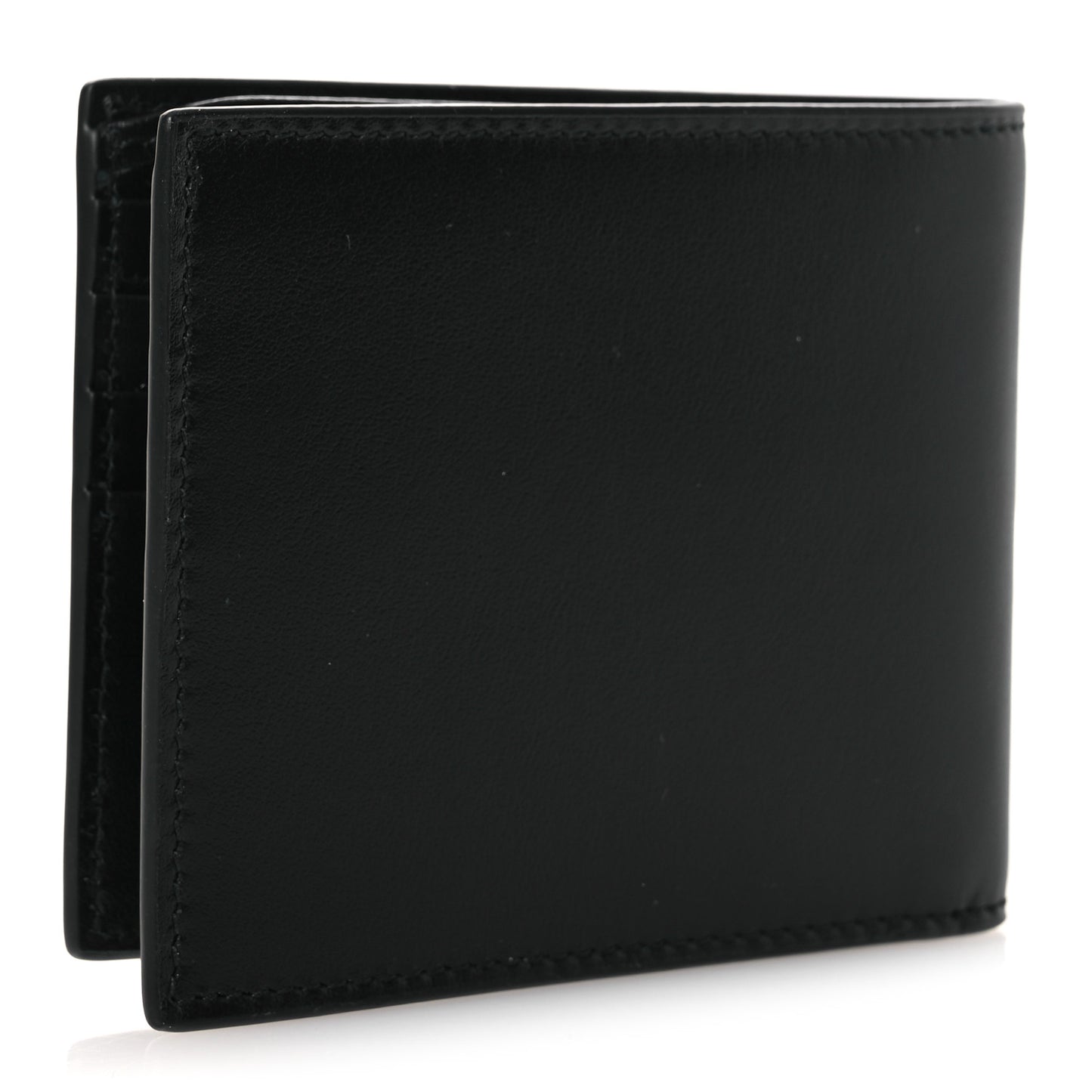 Plutone Calfskin Logo Bi-Fold Wallet Black