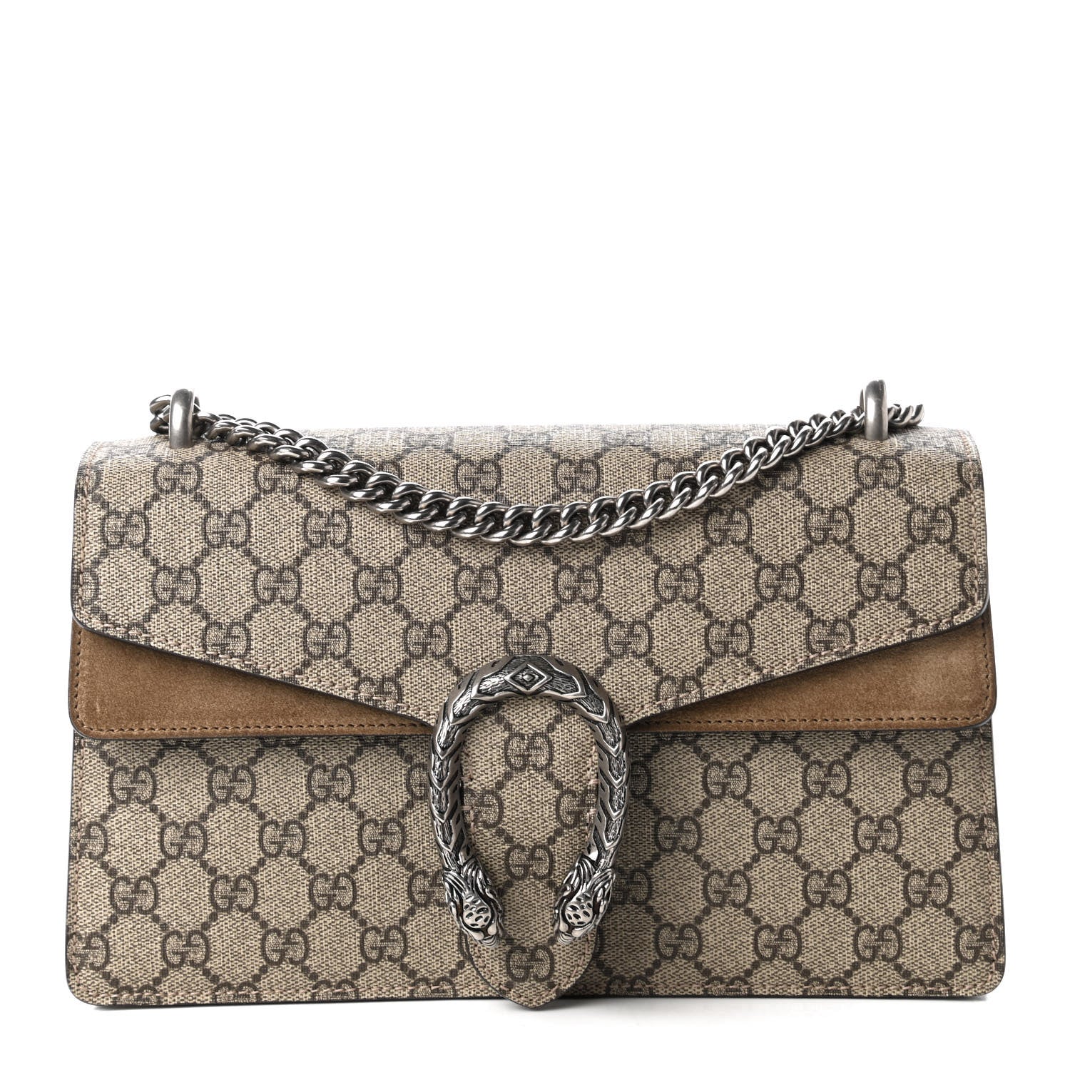 Gucci GG Supreme Monogram Small Dionysus Shoulder Bag Taupe 1 of 10