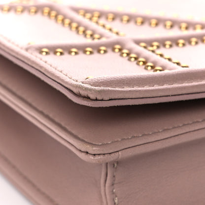 Christian Dior Calfskin Studded Diorama Wallet on Chain Pouch Nude 9 of 16