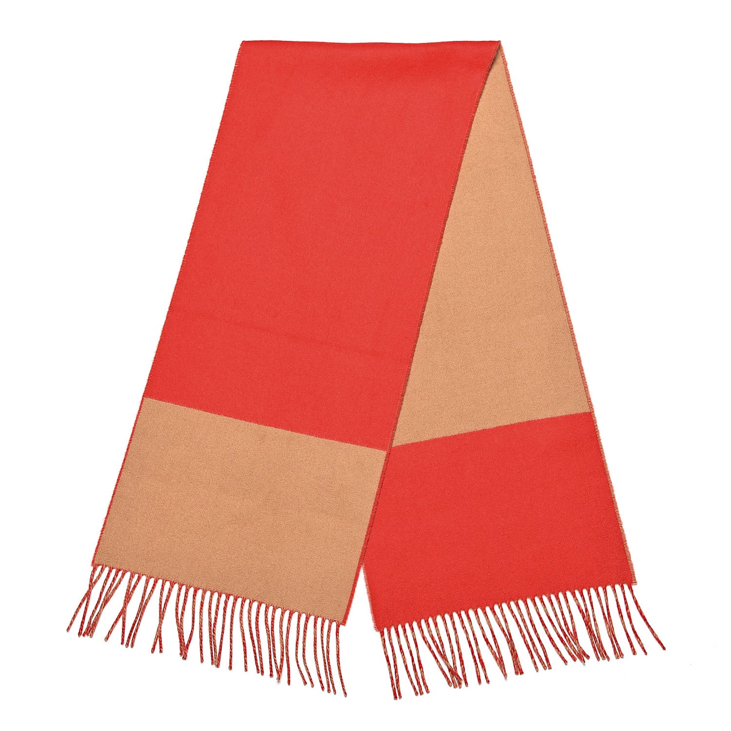 Cashmere Fringe Stole Camel Rouge Casaque