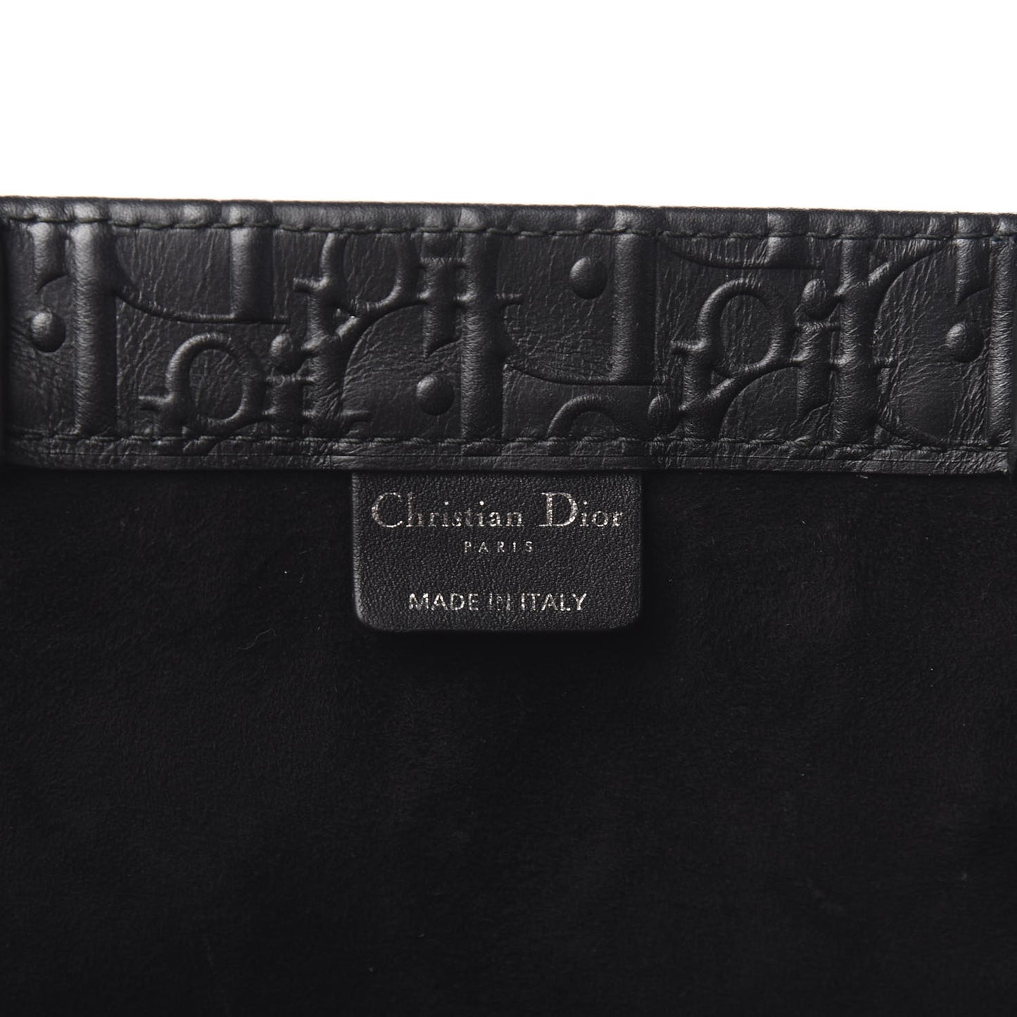 Oblique Calfskin Embossed Book Tote Black