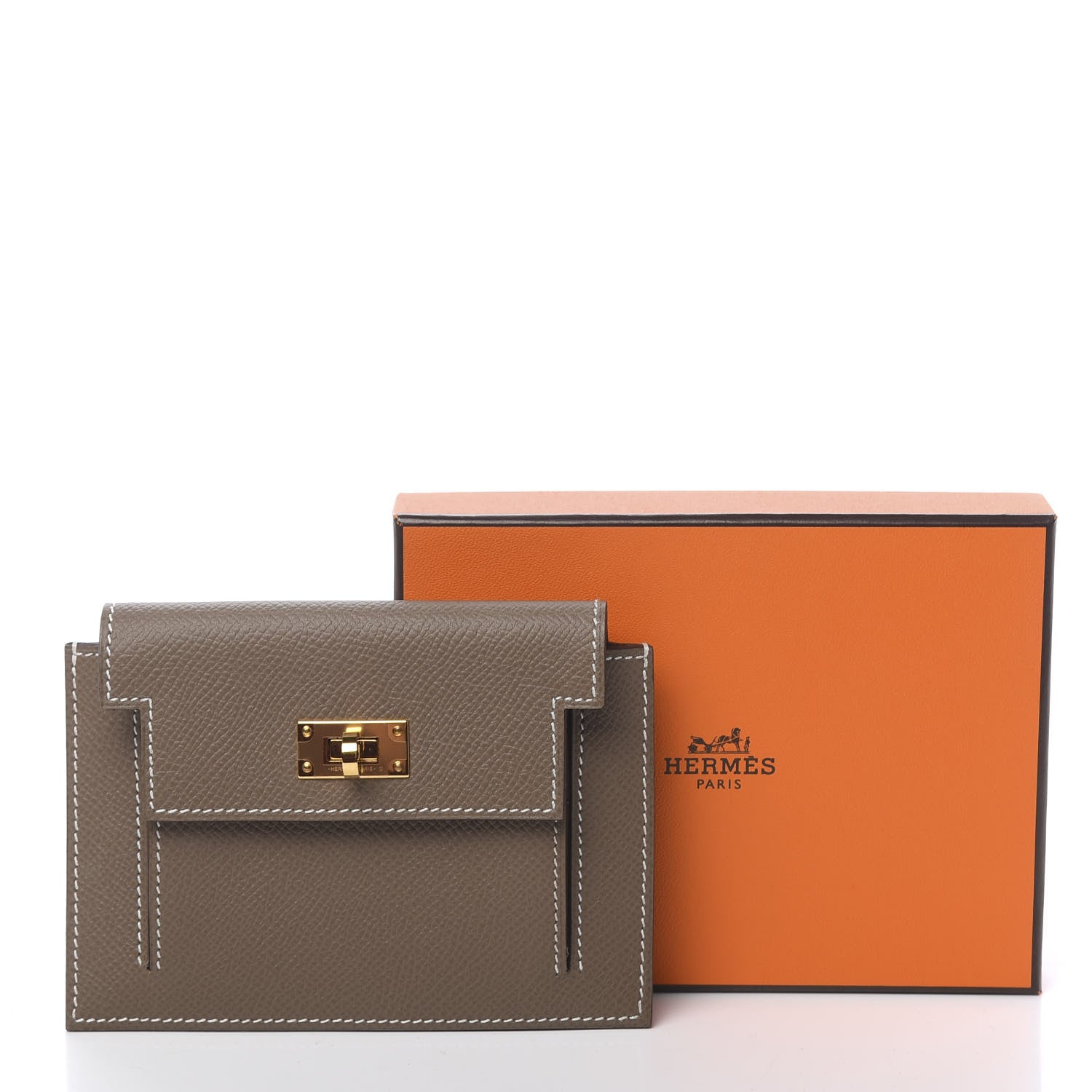 Hermes Epsom Kelly Pocket Compact Wallet Etoupe 7 of 7