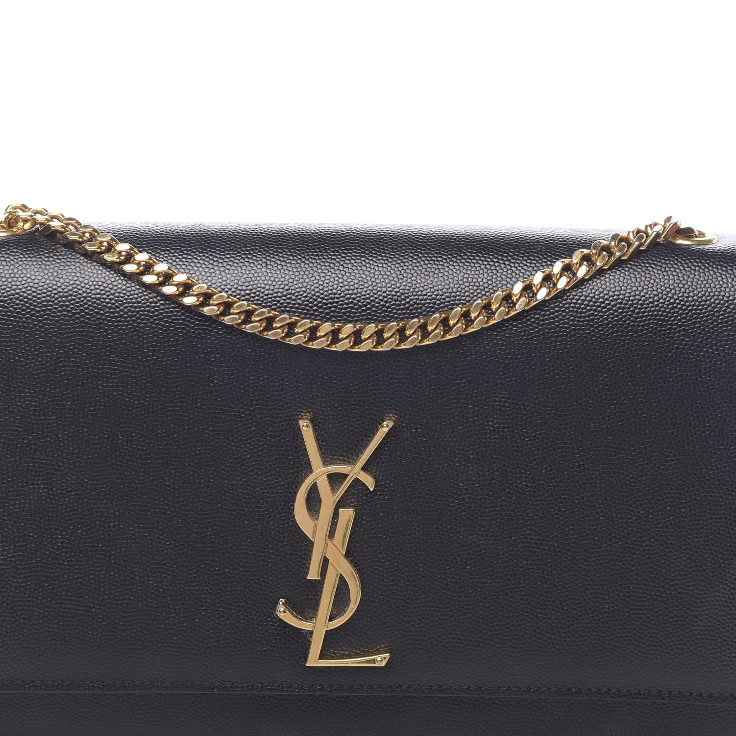 Saint Laurent Grain De Poudre Medium Classic Monogram Kate Satchel Black 9 of 10