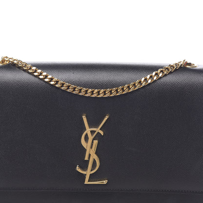 Saint Laurent Grain De Poudre Medium Classic Monogram Kate Satchel Black 9 of 10