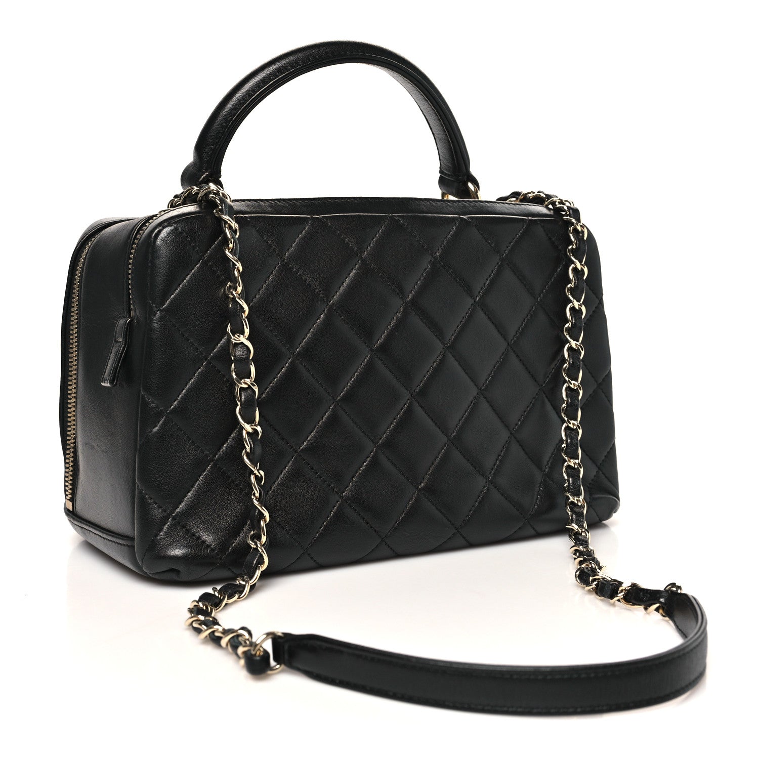 Chanel Lambskin Quilted Medium Trendy CC Bowling Bag Black 3 of 10