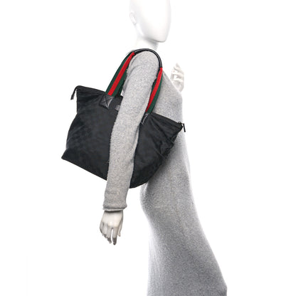 Gucci GG Monogram Large Web Handle Bucket Tote Black 2 of 10